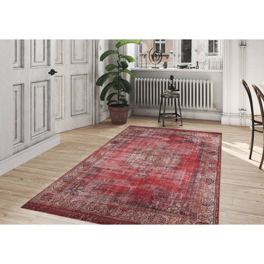 Covor, 75x230 cm, forma dreptunghiulara, material poliester, rosu, Blues Chenille - Red AL 119