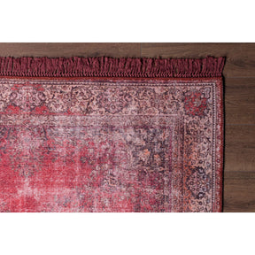 Covor, 75x230 cm, forma dreptunghiulara, material poliester, rosu, Blues Chenille - Red AL 119