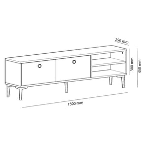 Comoda TV Clara, stejar, PAL melaminat, 150x45x30 cm