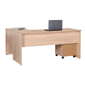 Birou reglabil RMS-320-SS-1, stejar, PAL melaminat, 114x75x72 cm
