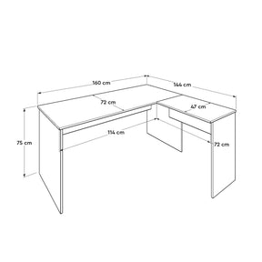 Birou reglabil RMS-320-SS-1, stejar, PAL melaminat, 114x75x72 cm