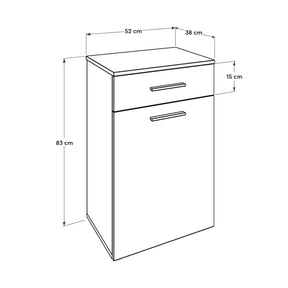 Dulap baie ADR-611-PP-1, alb, PAL, 52x38x83 cm