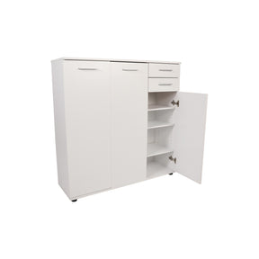 Pantofar cu sertare ADR-532-BB-1, din PAL, alb, 108x108x35 cm