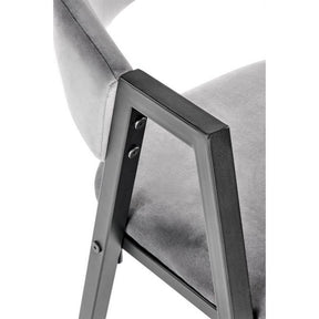Scaun K473, stofa catifelata gri, 54x58x82 cm
