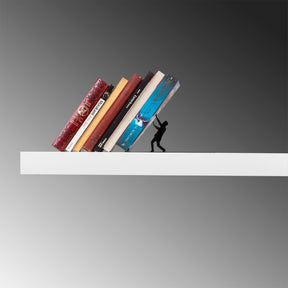 Suport de carti Kitap, negru, metal, 25x12x12 cm