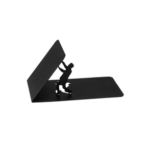 Suport de carti Kitap, negru, metal, 25x12x12 cm