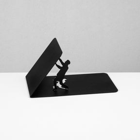 Suport de carti Kitap, negru, metal, 25x12x12 cm