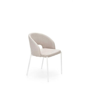 Scaun K486, stofa bej/alb, 51x57x77 cm