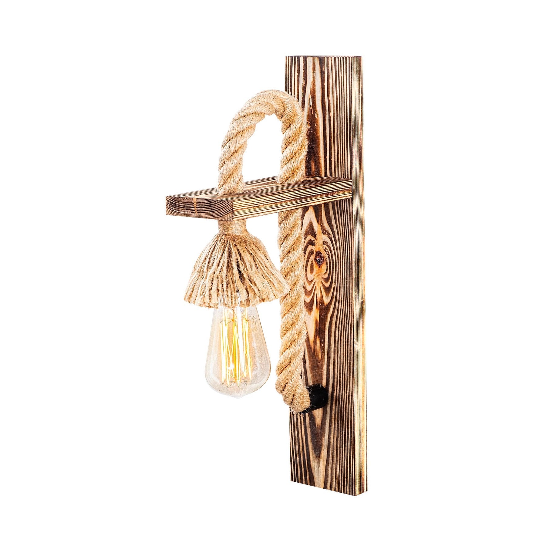 Lampa de perete Erebos-117-A, nuc, lemn, 9x18x45 cm