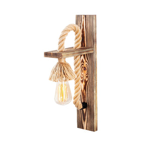 Lampa de perete Erebos-117-A, nuc, lemn, 9x18x45 cm