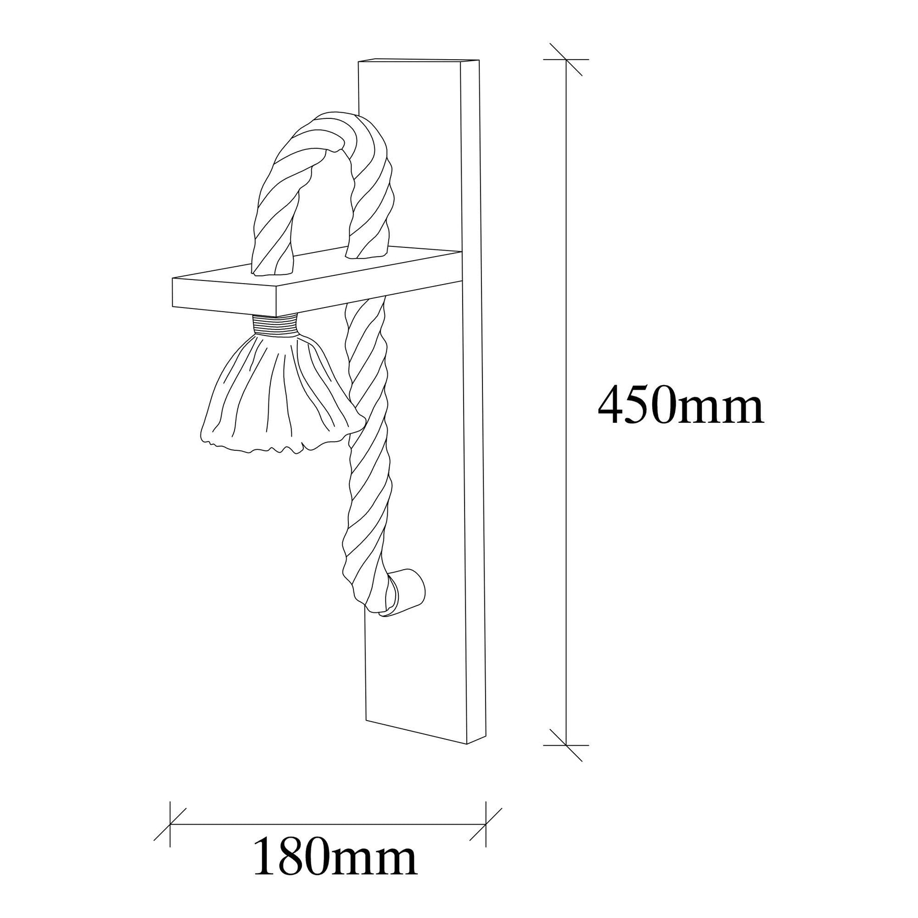 Lampa de perete Erebos-117-A, nuc, lemn, 9x18x45 cm