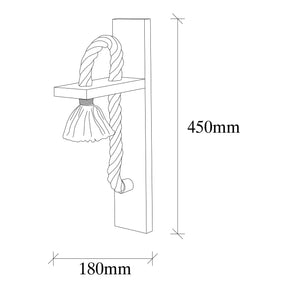 Lampa de perete Erebos-117-A, nuc, lemn, 9x18x45 cm