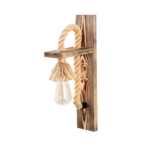 Lampa de perete Erebos-117-A, nuc, lemn, 9x18x45 cm
