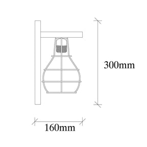 Lampa de perete Erebos-121-A, nuc, lemn, 16x16x30 cm