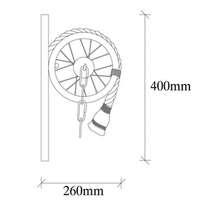 Lampa de perete Erebos-123-A, negru, lemn, 15x26x40 cm