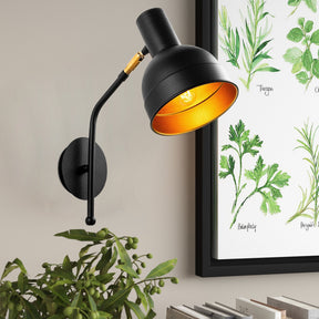 Veioza de perete Berceste - 183BLACK-A, metal, negru, 17x37x40 cm