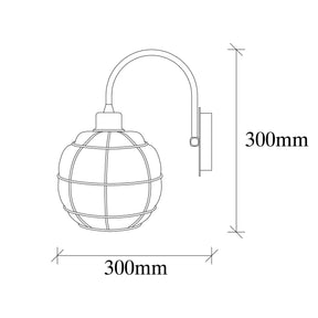 Lampa de perete Safderun, 402-A, cadru metalic/sticla, auriu, 23x27x30 cm