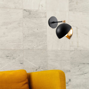 Lampa de perete Berceste - 252-A, metal, negru/auriu, 20x26x25 cm