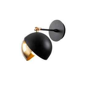 Lampa de perete Berceste - 252-A, metal, negru/auriu, 20x26x25 cm