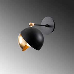 Lampa de perete Berceste - 252-A, metal, negru/auriu, 20x26x25 cm