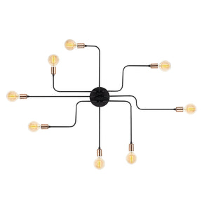 Lampa de perete stil industrial Truva, N-701 cadru metalic, negru, 140x15 cm