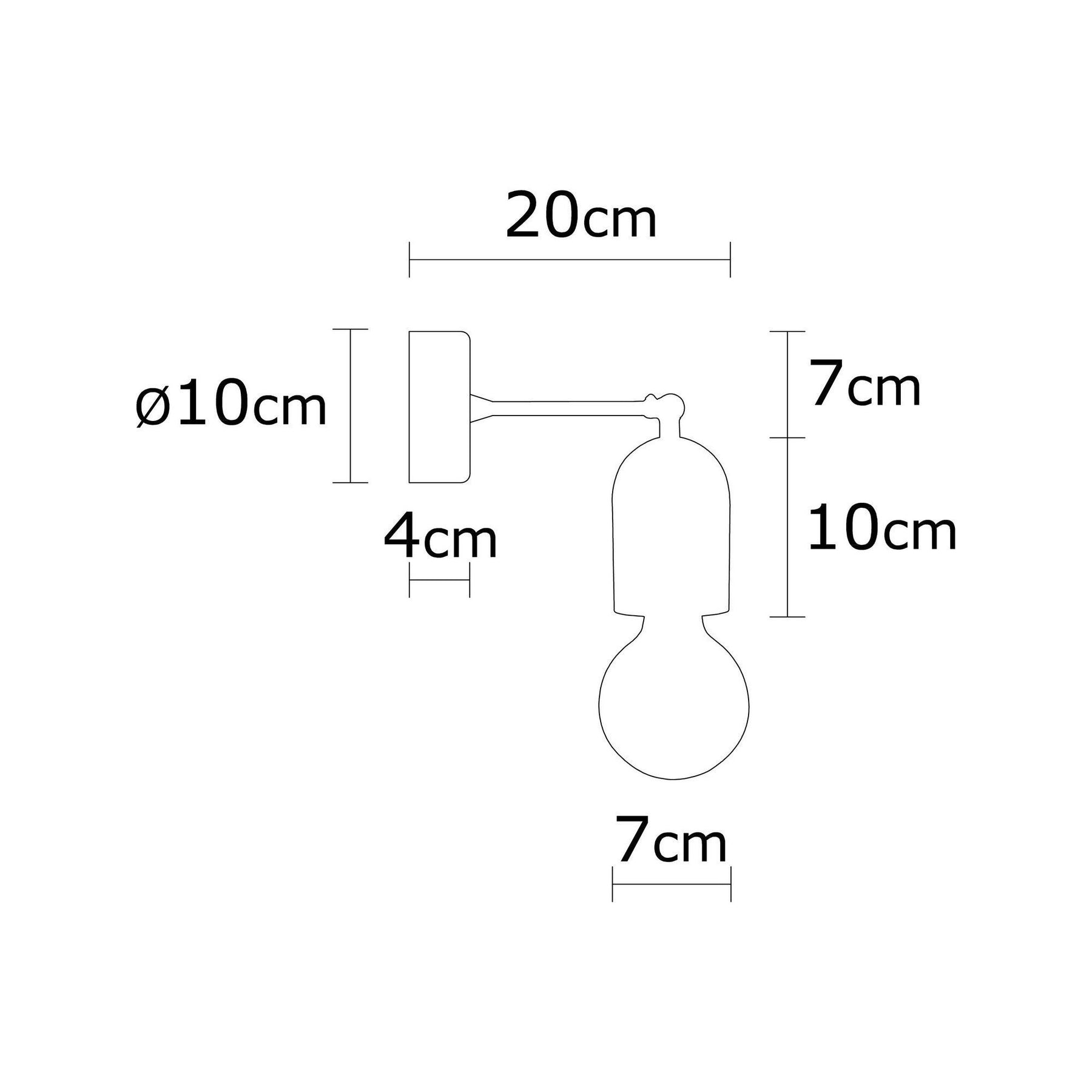 Lampa de perete Datca, N-934, lemn/sticla, maro, 7x20 cm