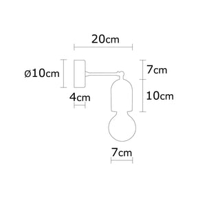 Lampa de perete Datca, N-934, lemn/sticla, maro, 7x20 cm