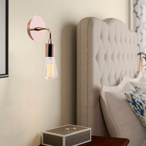 Lampa de perete Harput, N-1324, cadru metalic, auriu-roze, 12x20 cm