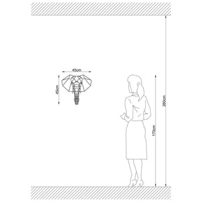 Lampa de perete 589 - A, negru, metal, 45x12x45 cm