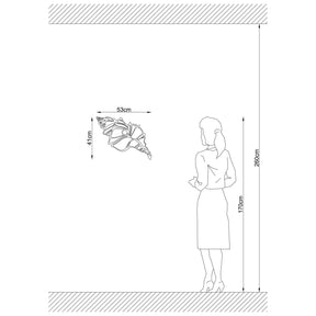 Lampa de perete 597 - A, negru, metal, 41x12x53 cm