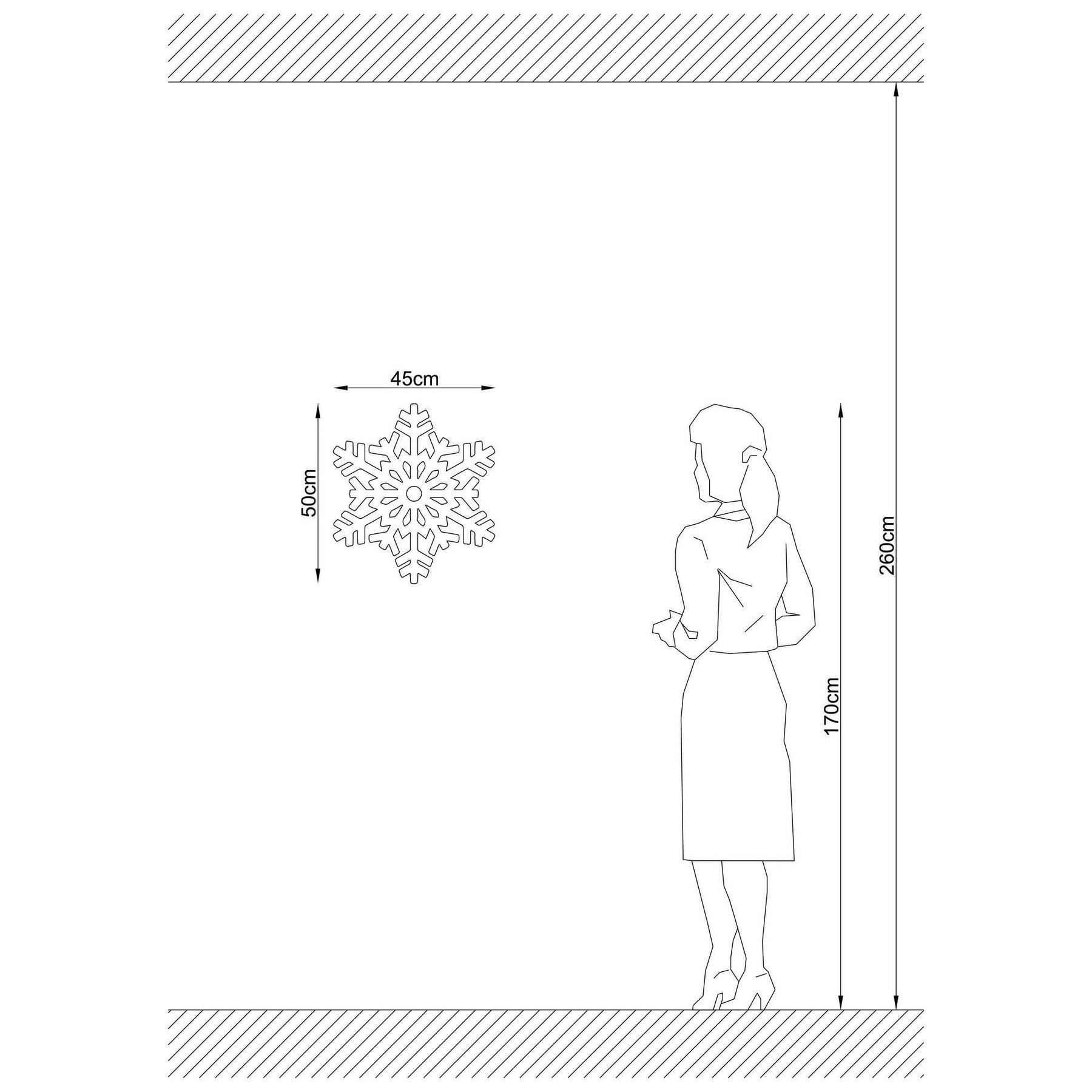 Lampa de perete 606-A, negru, 50x12x45 cm