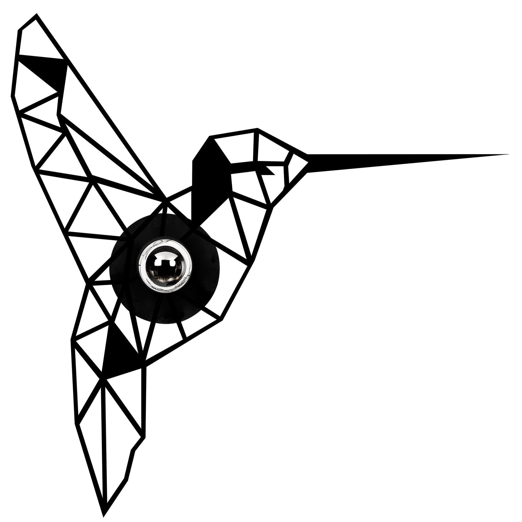 Aplica de perete 607 - A, colibri, metal, negru, 55x12x55 cm