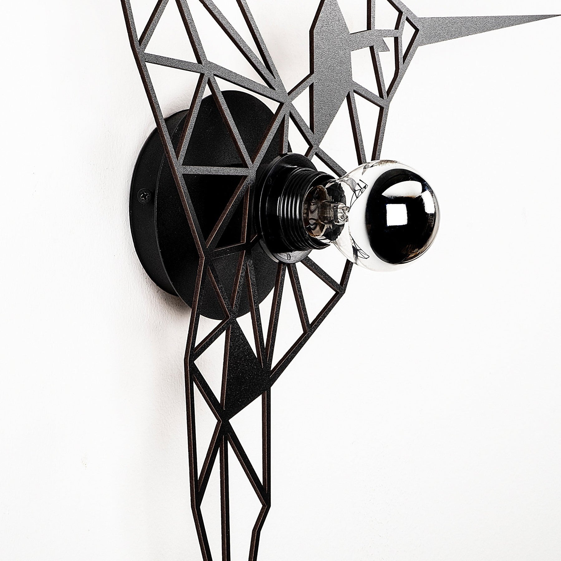 Aplica de perete 607 - A, colibri, metal, negru, 55x12x55 cm