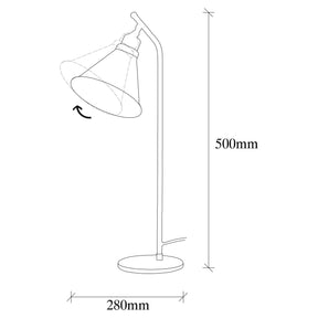Veioza Sivani-MR-608, negru/auriu, 100% metal, 28x50 cm