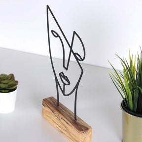 Accesoriu decorativ Mask, negru, lemn/metal, 17x30 cm