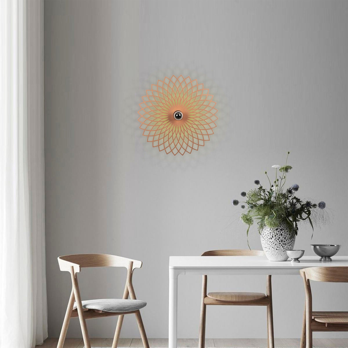 Aplica Fellini, MR - 988, cadru metalic, auriu-roze, 50x12x50 cm
