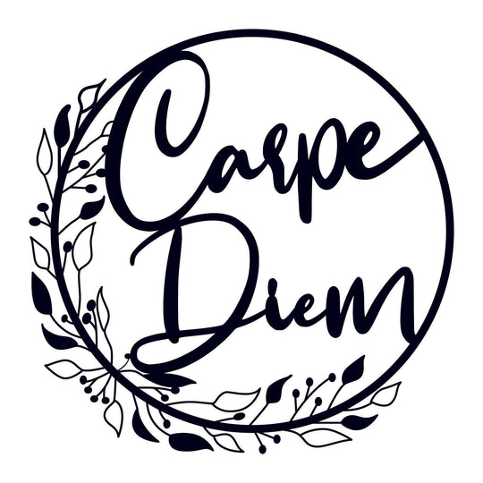 Accesoriu decorativ Carpe Diem, negru, metal, 48x48 cm