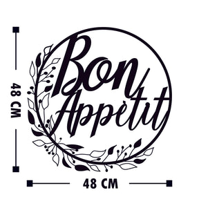 Accesoriu decorativ Bon Appetit, negru, metal, 48x48 cm