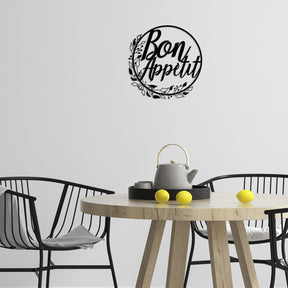 Accesoriu decorativ Bon Appetit, negru, metal, 48x48 cm