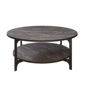 Masuta cafea Versy, negru, PAL melaminat/metal, 90x90x37 cm