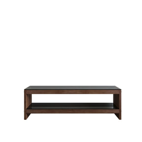 Comoda TV TV301, nuc, lemn masiv/sticla, 140x45x40 cm
