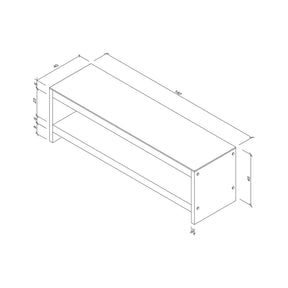 Comoda TV TV301, nuc, lemn masiv/sticla, 140x45x40 cm