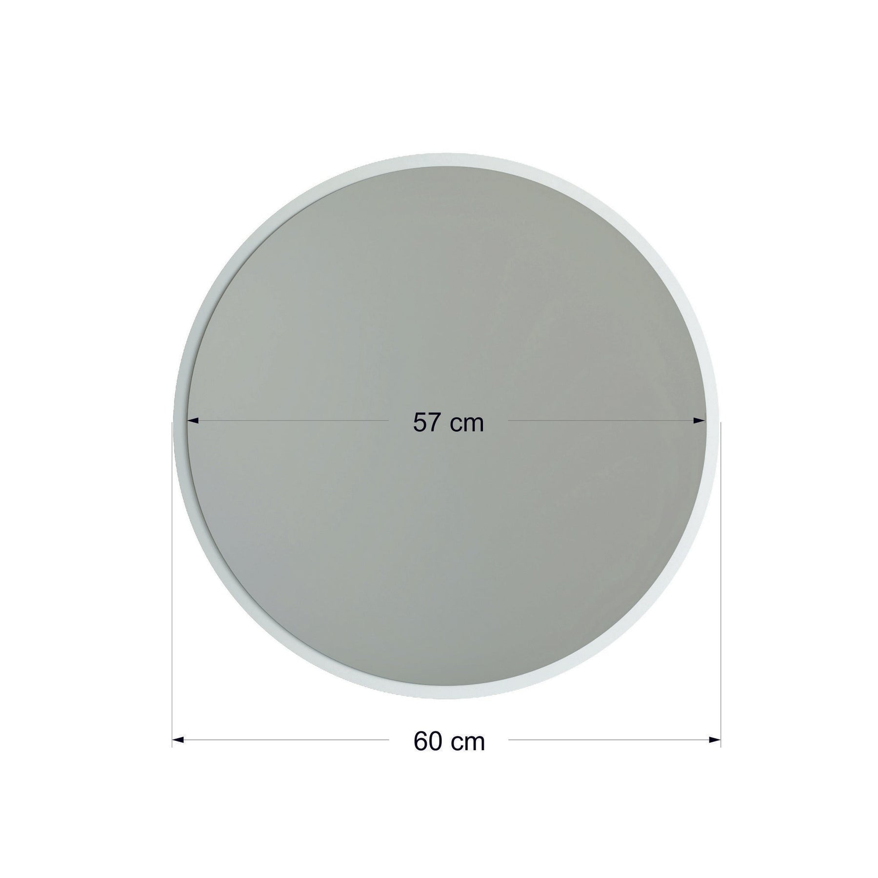 Oglinda perete A706, alb, MDF/sticla, 60x60 cm