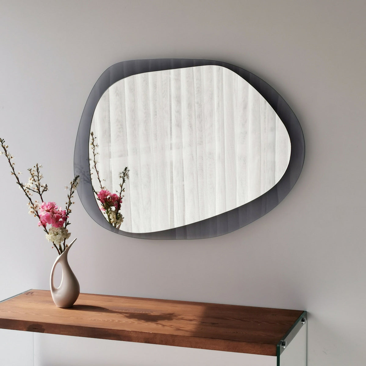 Oglinda perete Aqua A344, sticla securizata, 75x55 cm