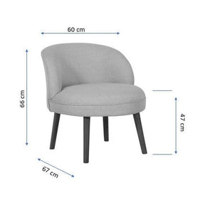 Taburet Nice, bej, stofa/lemn, 60x67x66 cm