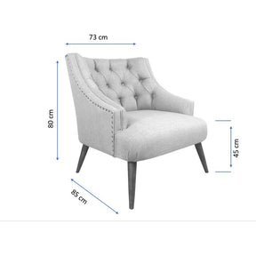 Fotoliu Lamont, albastru, lemn masiv/material textil, 73x85x80 cm
