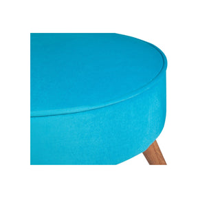 Taburet Boyce, turcoaz, lemn/material textil, 45x45x41 cm