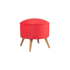 Taburet Buena Park, rosu, lemn/material textil, 45x45x43 cm