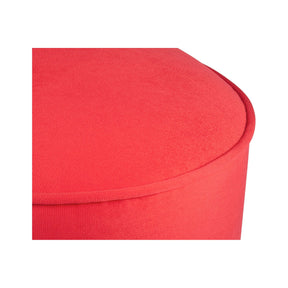 Taburet Buena Park, rosu, lemn/material textil, 45x45x43 cm