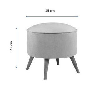 Taburet Buena Park, rosu, lemn/material textil, 45x45x43 cm
